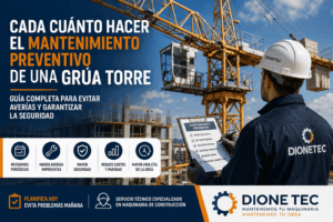 mantenimeinto preventivo grúa torre por Dionetec